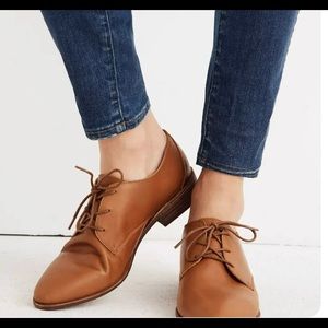 MADEWELL WOMEN'S SIZE 8 FRANCES Tan LEATHER OXFORDS SHOES J8281